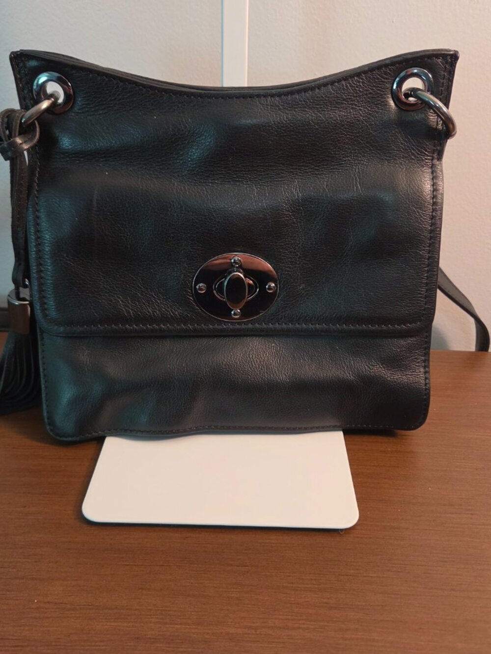 RACHEL ROY BLACK SOFT LEATHER CROSSBODY